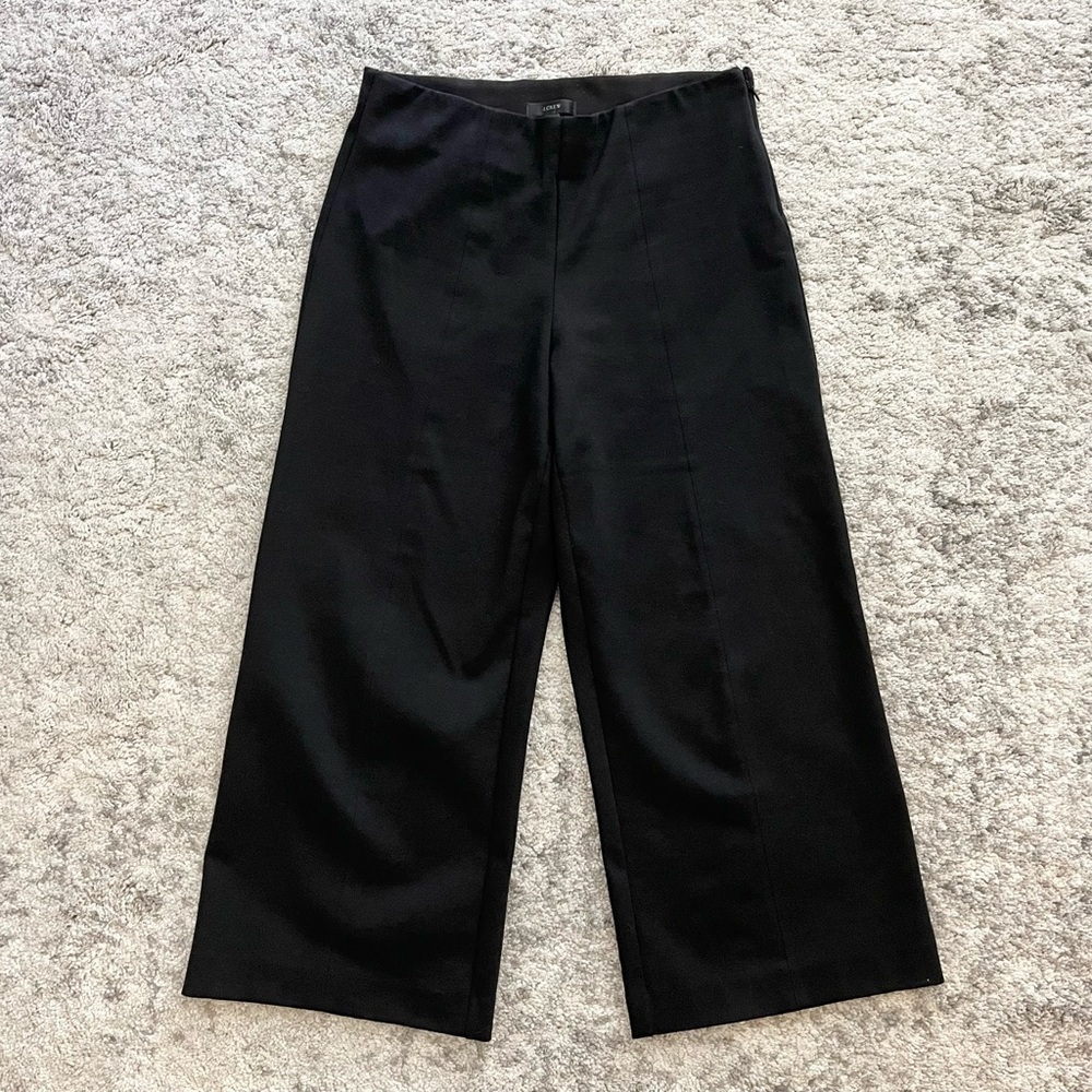 J. Crew Wide Leg Culottes Crop Pants-Black-Women US Size 6